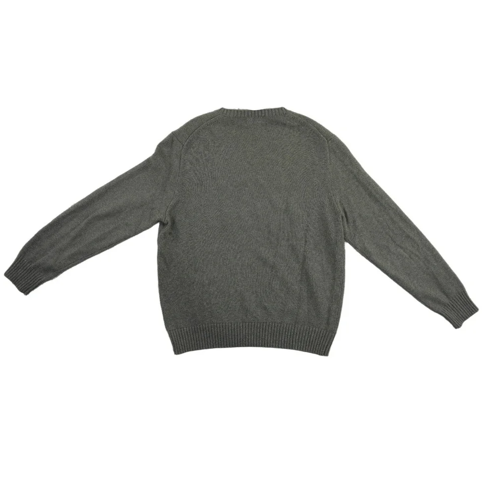 Polo Ralph Lauren Sweater Men's Size Large Olive Green 100% Cotton Crewneck Pony
